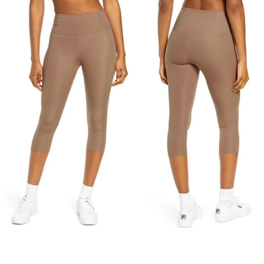 Girlfriend Collective High Waisted Nude Capri Leggings